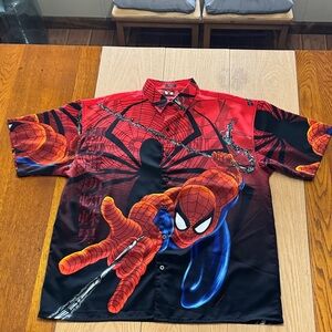 Vintage Red Spider-Man Graphic Men's Shirt